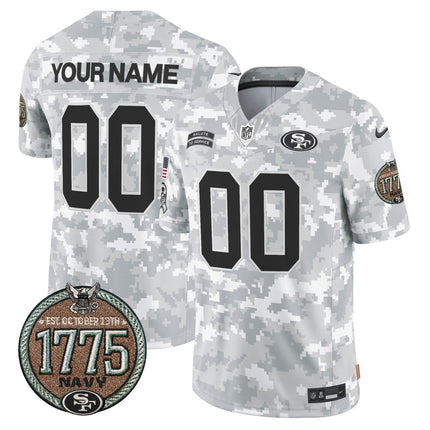 49ers 2024 Salute to Service Establishment Year Patch Vapor Limited Custom Jersey - All Stitched SF49_KDZ - KINDOZY