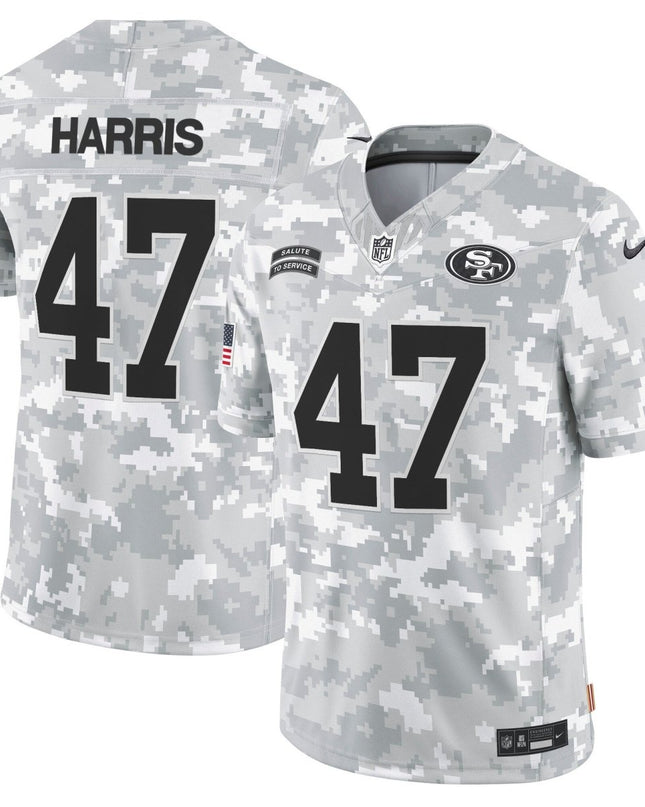 49ers 2024 Salute to Service Vapor Limited Jersey - Arctic Camo - All Stitched SF49_KDZ - KINDOZY