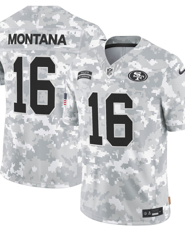 49ers 2024 Salute to Service Vapor Limited Jersey - Arctic Camo - All Stitched SF49_KDZ - KINDOZY