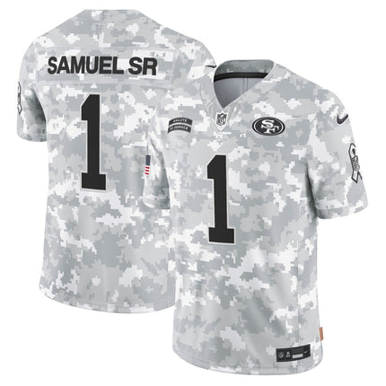 49ers 2024 Salute to Service Vapor Limited Jersey - Arctic Camo - All Stitched SF49_KDZ - KINDOZY
