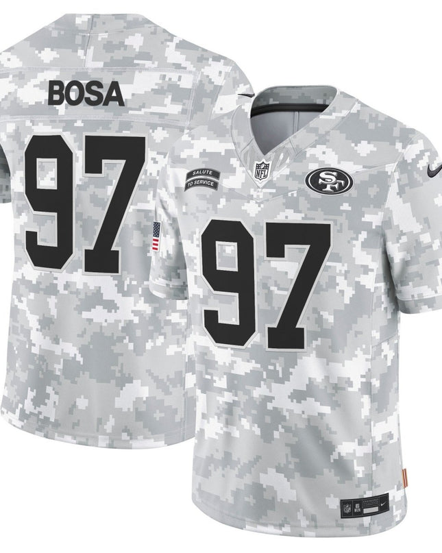 49ers 2024 Salute to Service Vapor Limited Jersey - Arctic Camo - All Stitched SF49_KDZ - KINDOZY