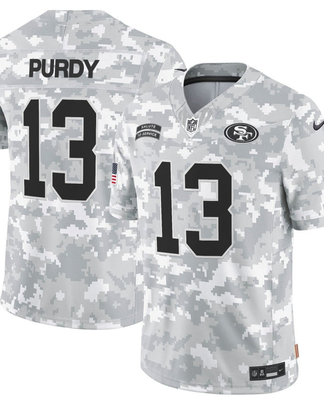49ers 2024 Salute to Service Vapor Limited Jersey - Arctic Camo - All Stitched SF49_KDZ - KINDOZY
