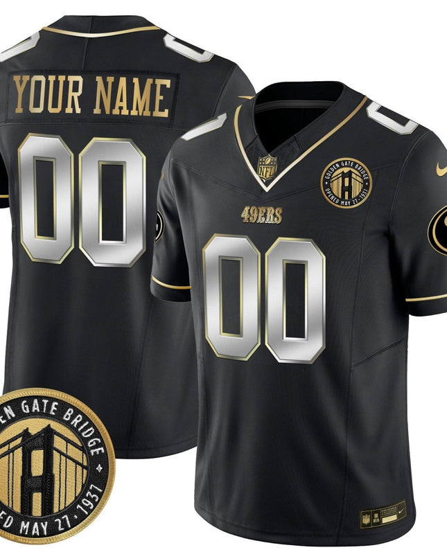 49ers Golden Gate Bridge Patch Vapor Limited Custom Jersey - All Stitched SF49_KDZ - KINDOZY