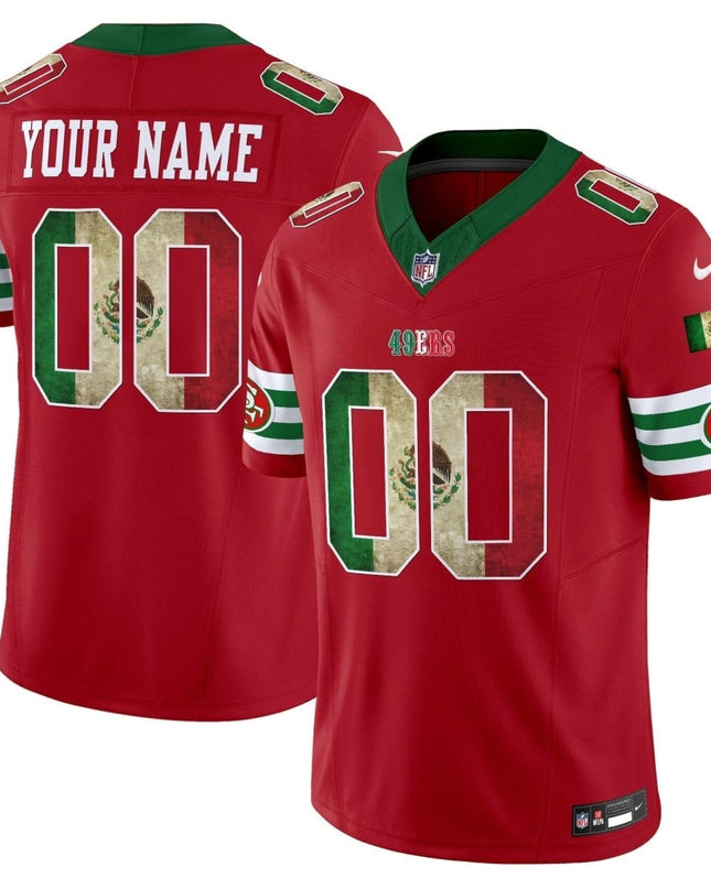 49ers Mexico Vapor Limited Custom Jersey V4 - All Stitched SF49_KDZ - KINDOZY