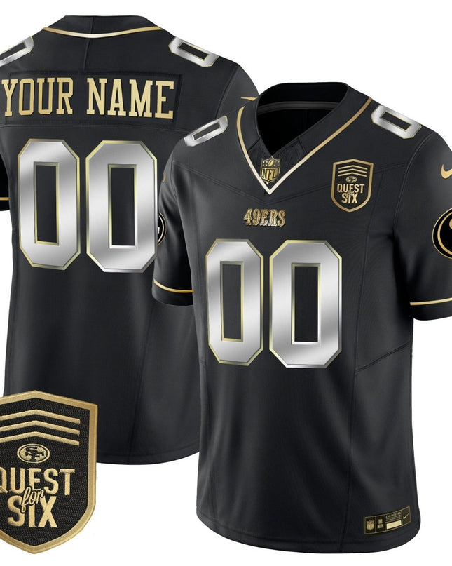 49ers Quest For Six Patch Vapor Limited Custom Jersey - All Stitched SF49_KDZ - KINDOZY