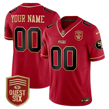 49ers Quest For Six Patch Vapor Limited Custom Jersey - All Stitched SF49_KDZ - KINDOZY