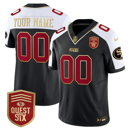 49ers Quest For Six Patch Vapor Limited Custom Jersey - All Stitched SF49_KDZ - KINDOZY