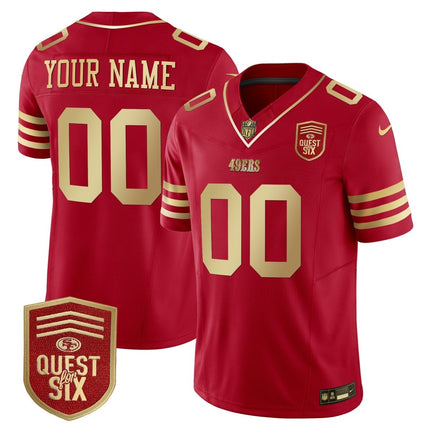 49ers Quest For Six Patch Vapor Limited Custom Jersey - All Stitched SF49_KDZ - KINDOZY