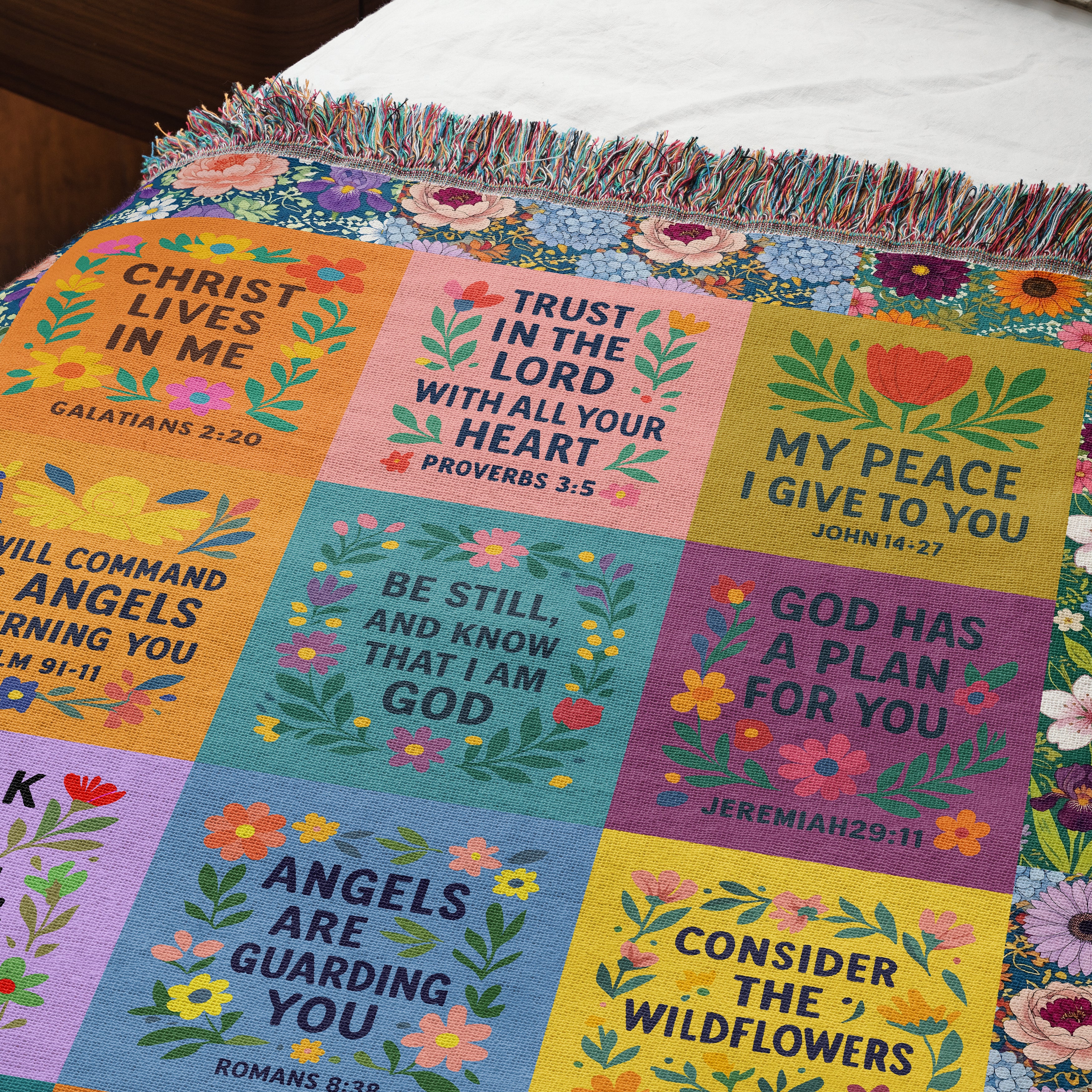 Faith in Bloom Woven Blanket