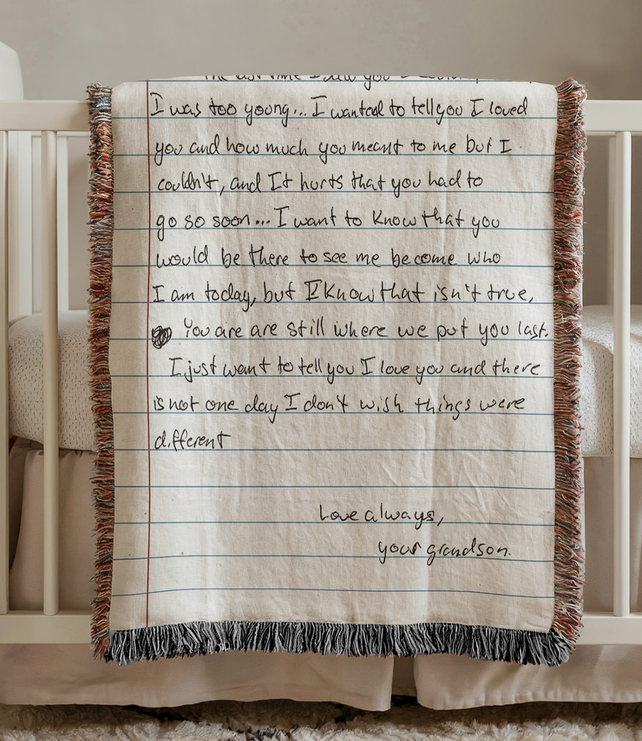 “Love Handwriting Letter” Woven Blanket