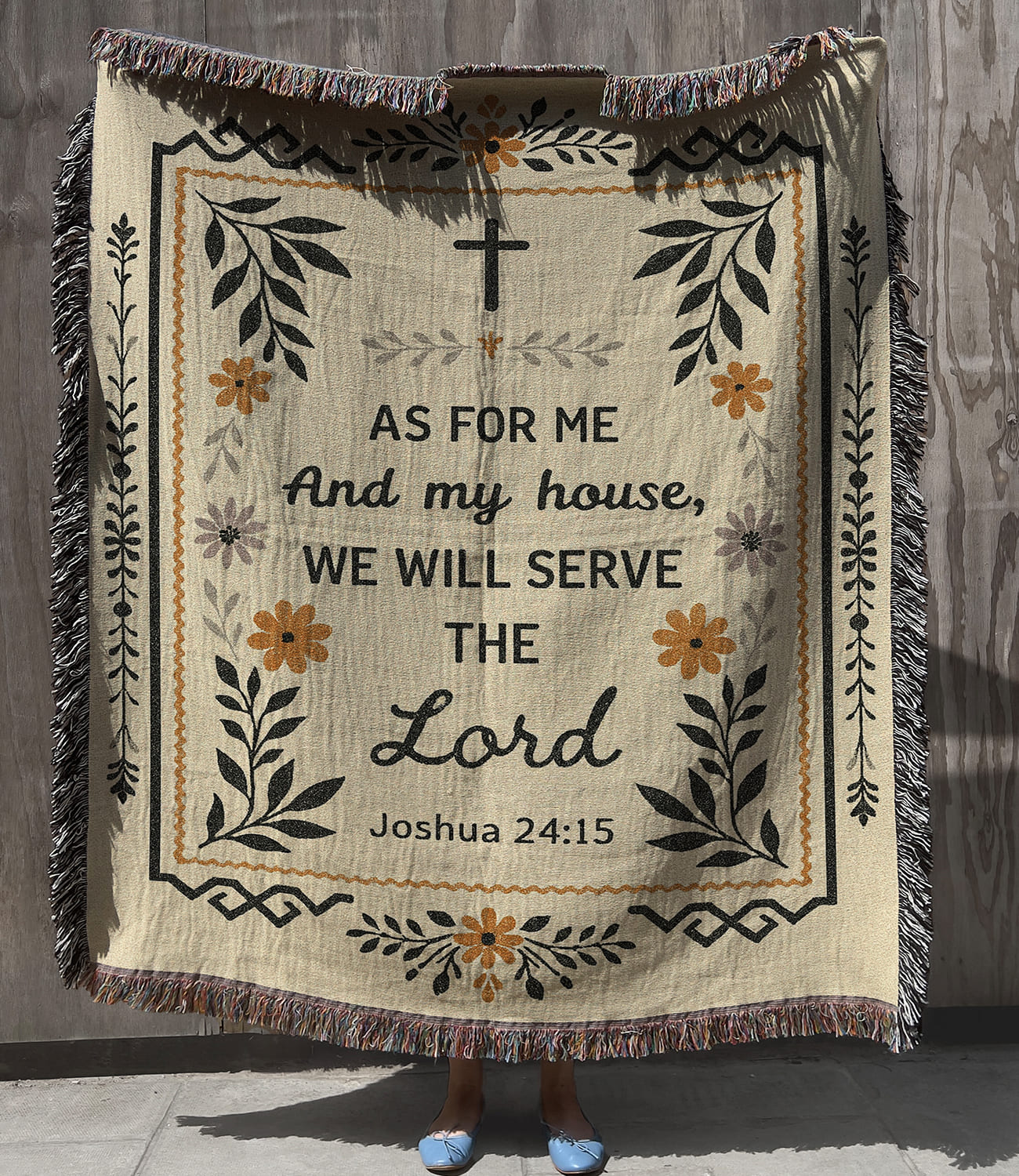 "As For Me and My House – Joshua 24:15" Woven Blanket