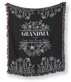 Grandma Floral Woven Blanket – Personalized Gift for Grandma