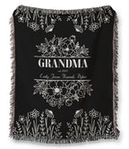 Grandma Floral Woven Blanket – Personalized Gift for Grandma