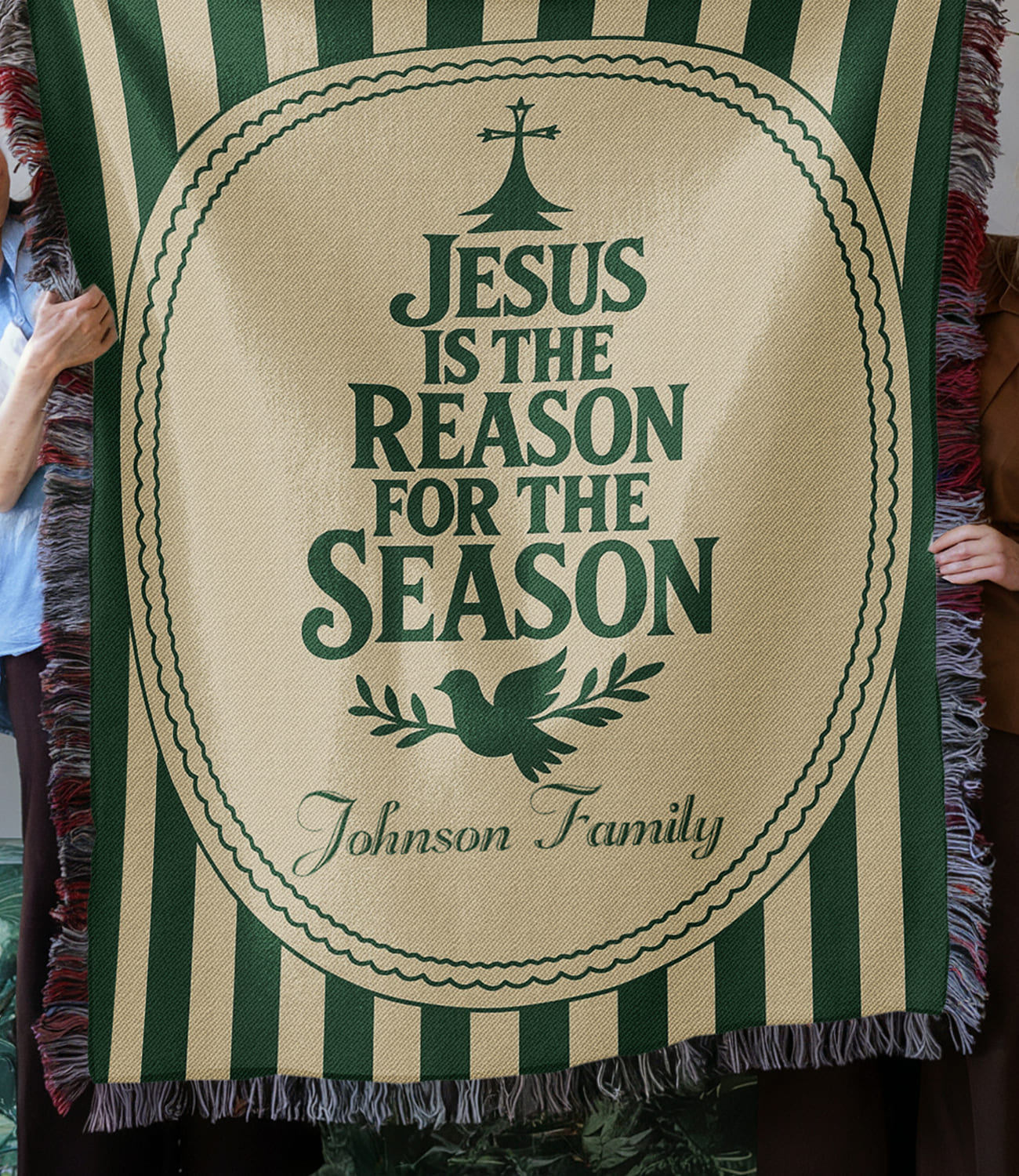 “Jesus is the reason for the season” Personalized Christian Woven Blanket