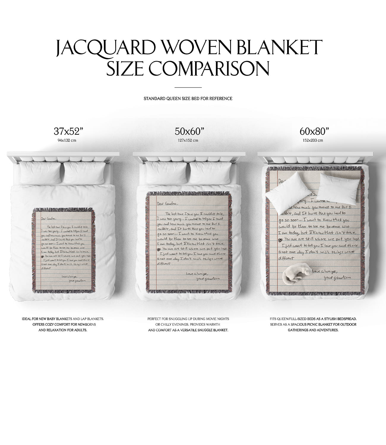 “Love Handwriting Letter” Woven Blanket