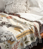 “The Earth is full of His unfailing love” Woven Blanket