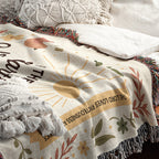 “The Earth is full of His unfailing love” Woven Blanket