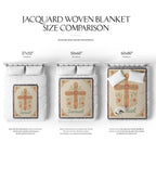 Floral Cross Personalized Woven Blanket