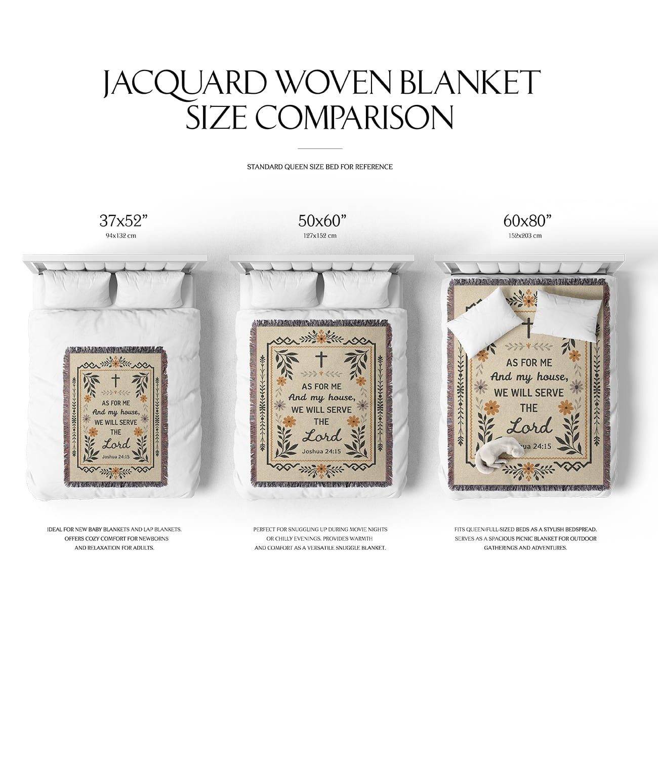 "As For Me and My House – Joshua 24:15" Woven Blanket