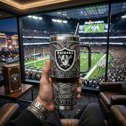 Las Vegas Raiders 40 oz Tumbler with Handle and Lid