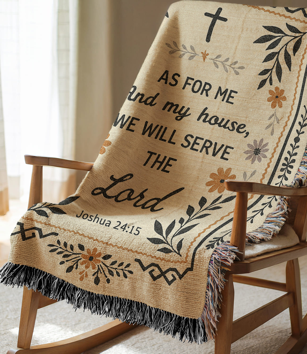 "As For Me and My House – Joshua 24:15" Woven Blanket