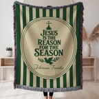 “Jesus is the reason for the season” Personalized Christian Woven Blanket