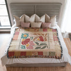 Christian Wildflower Luke 12:27 Scripture Throw Woven Blanket