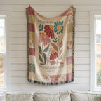 Christian Wildflower Luke 12:27 Scripture Throw Woven Blanket