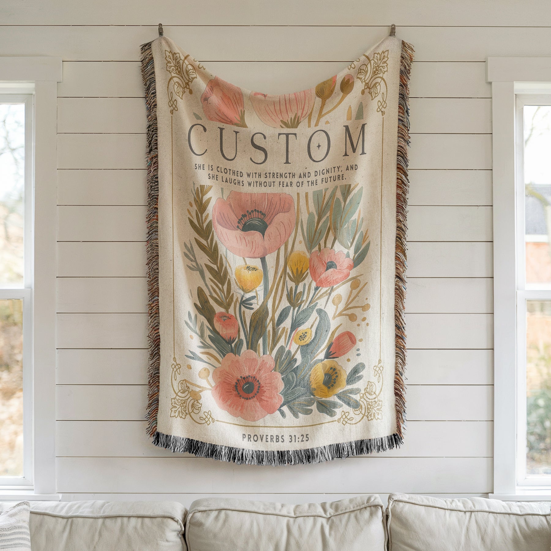 Wildflowers – Luke 12:27 Woven Blanket