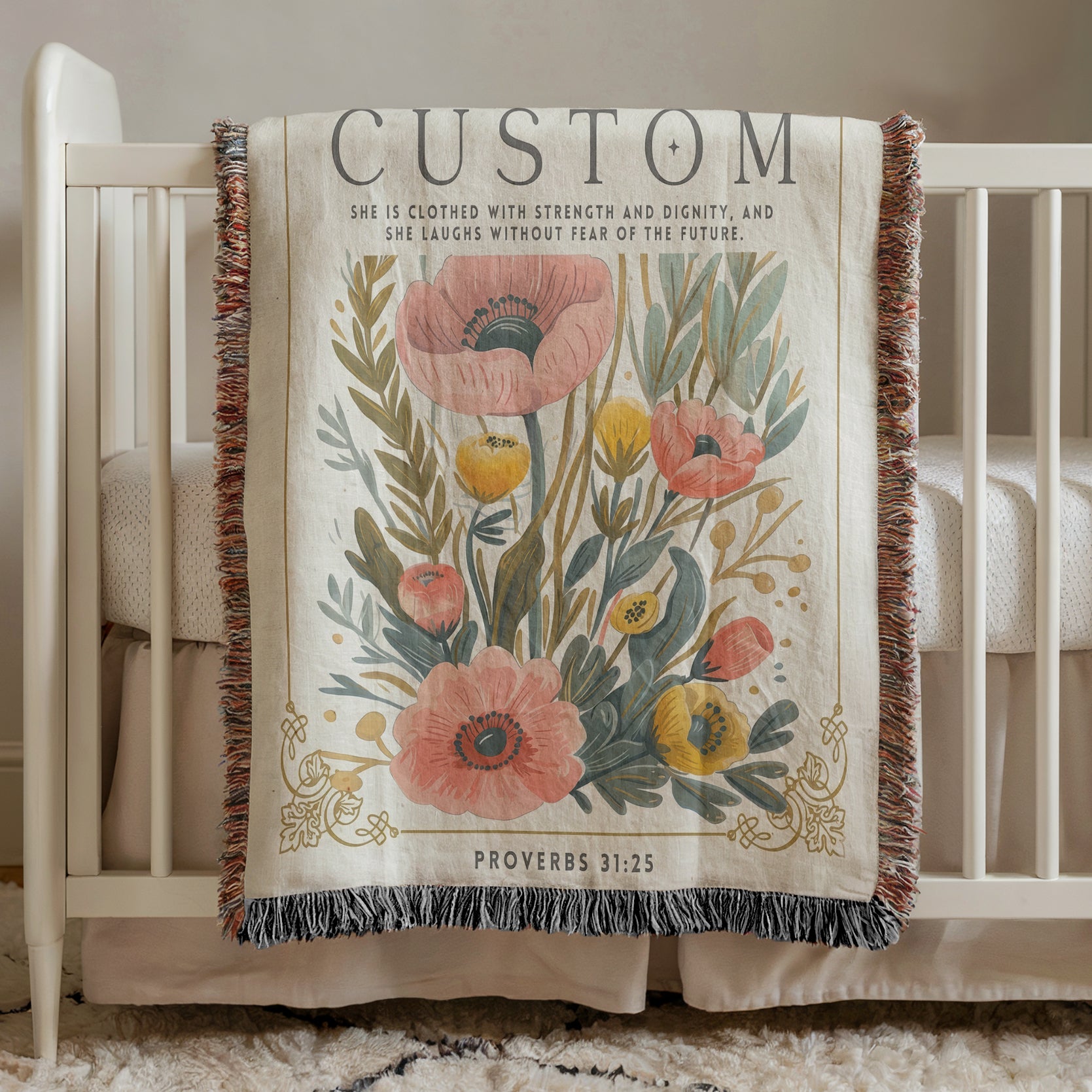 Wildflowers – Luke 12:27 Woven Blanket