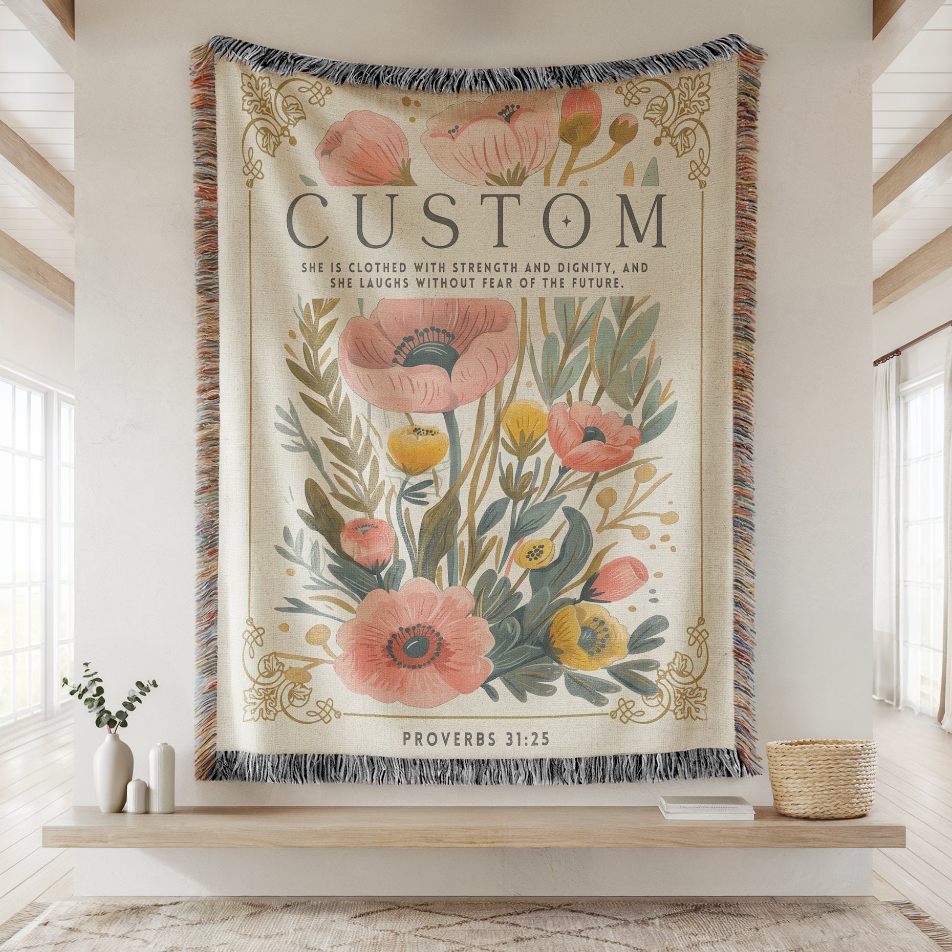Wildflowers – Luke 12:27 Woven Blanket