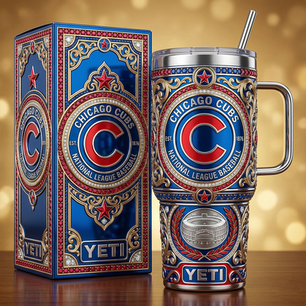 Chicago Cubs 40 oz Tumbler with Lid and Handle