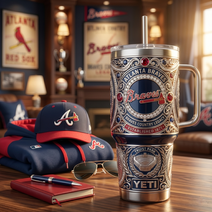 Atlanta Braves 40 oz Tumbler with Handle and Lid