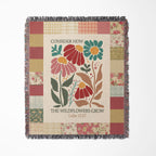 Christian Wildflower Luke 12:27 Scripture Throw Woven Blanket