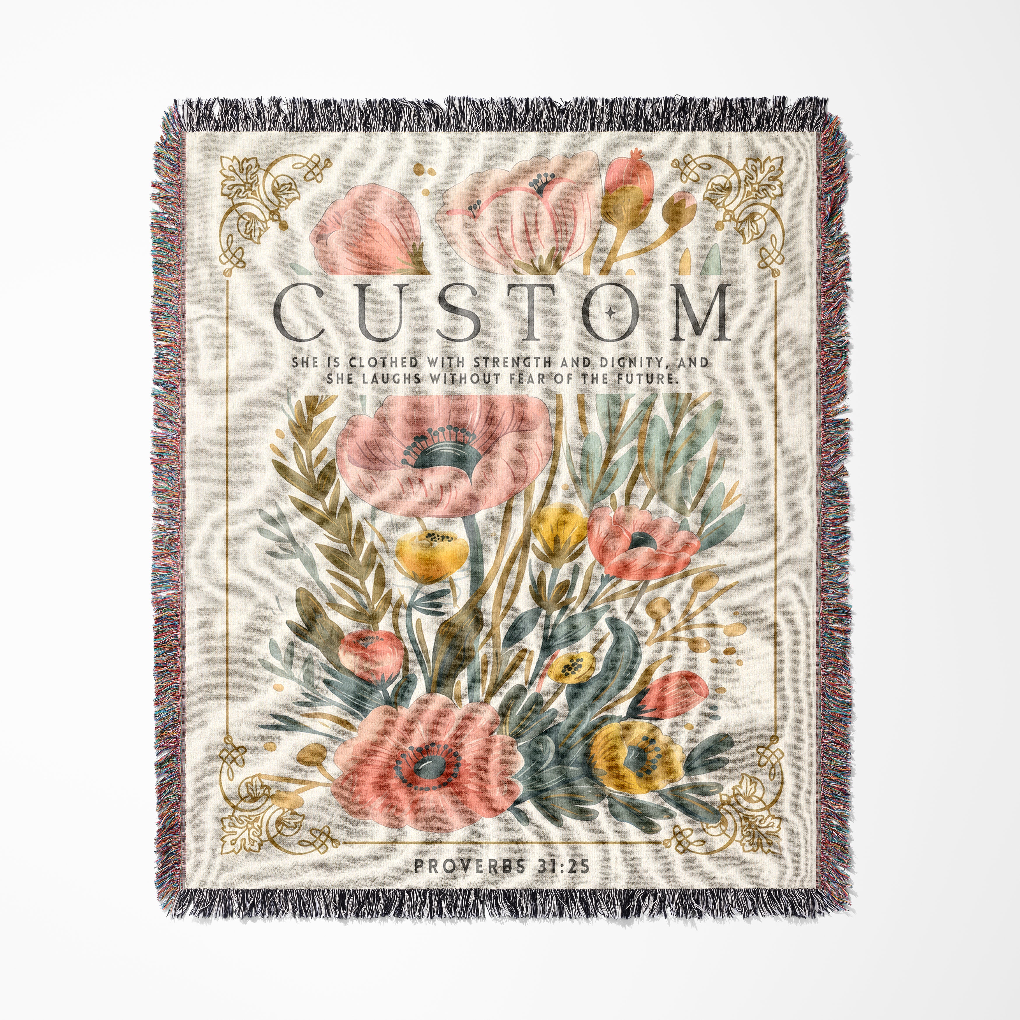 Wildflowers – Luke 12:27 Woven Blanket