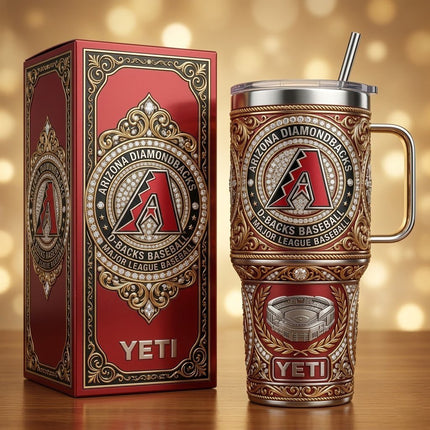 Arizona Diamondbacks Tumbler with Lid and Handle - KINDOZY