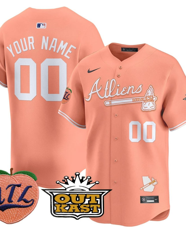 Atlanta Braves Atliens & Peach Vapor Premier Limited Custom Jersey - All Stitched ATLBRA_KDZ - KINDOZY