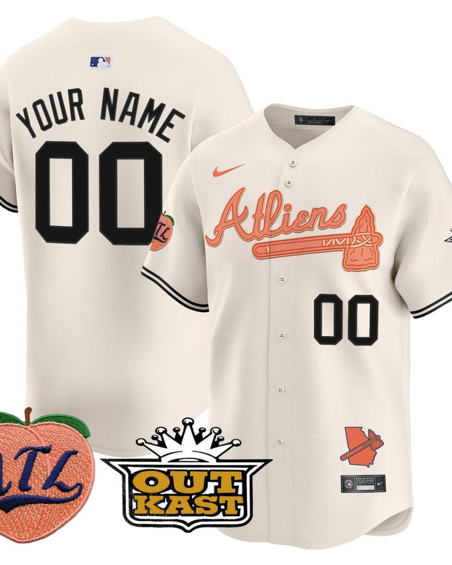 Atlanta Braves Atliens & Peach Vapor Premier Limited Custom Jersey - All Stitched ATLBRA_KDZ - KINDOZY