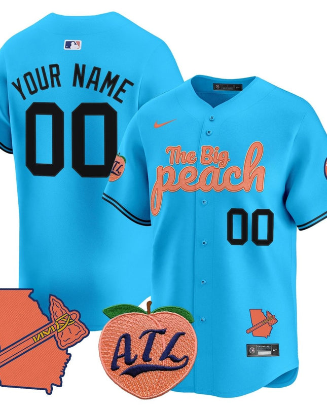 Atlanta Braves The Big Peach Vapor Premier Limited Custom Jersey - All Stitched ATLBRA_KDZ - KINDOZY