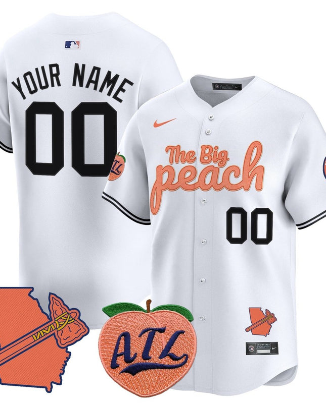 Atlanta Braves The Big Peach Vapor Premier Limited Custom Jersey - All Stitched ATLBRA_KDZ - KINDOZY