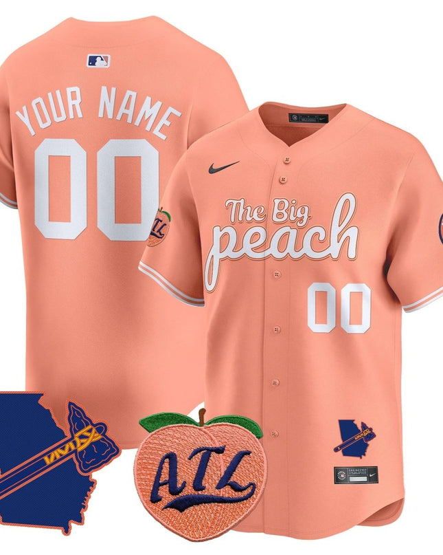 Atlanta Braves The Big Peach Vapor Premier Limited Custom Jersey - All Stitched ATLBRA_KDZ - KINDOZY