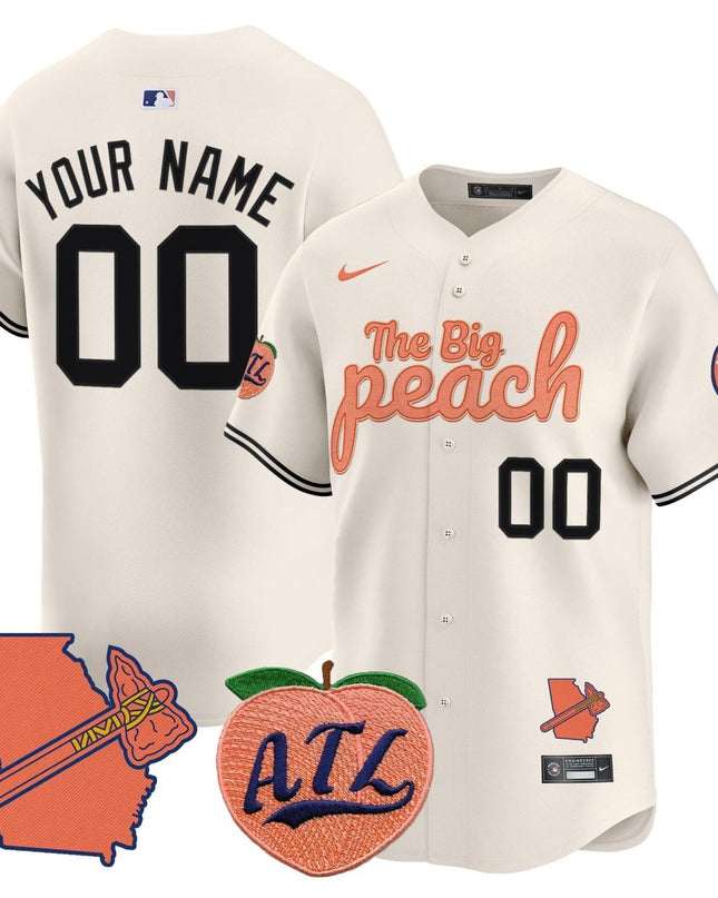 Atlanta Braves The Big Peach Vapor Premier Limited Custom Jersey - All Stitched ATLBRA_KDZ - KINDOZY