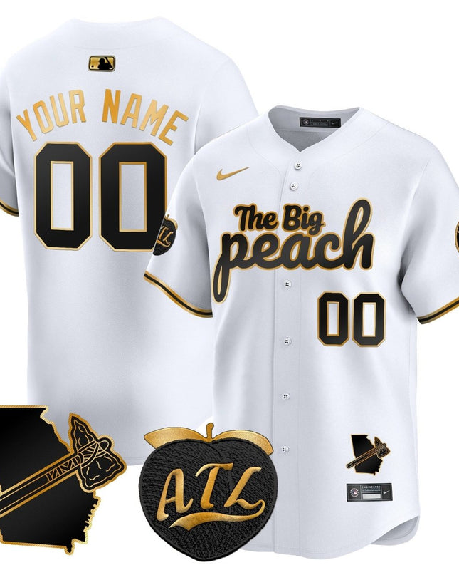Atlanta Braves The Big Peach Vapor Premier Limited Custom Jersey V3 - All Stitched ATLBRA_KDZ - KINDOZY