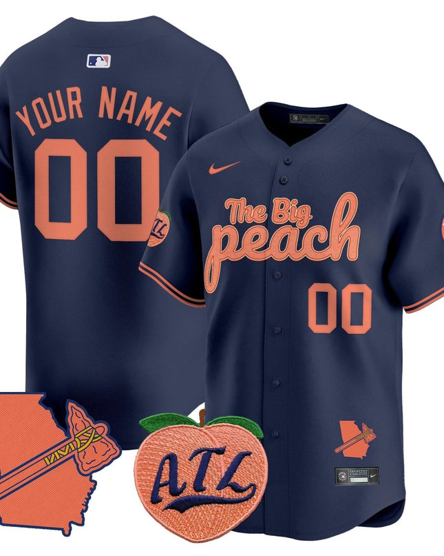 Atlanta Braves The Big Peach Vapor Premier Limited Custom Jersey V3 - All Stitched ATLBRA_KDZ - KINDOZY