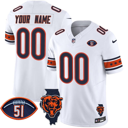 Bears Illinois & Dick Butkus Patch Vapor Limited Custom Jersey - All Stitched CHIBEA_KDZ - KINDOZY