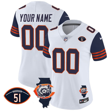 Bears Throwback Illinois Patch Vapor Custom Jersey - All Stitched CHIBEA_KDZ - KINDOZY