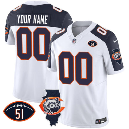 Bears Throwback Illinois Patch Vapor Custom Jersey - All Stitched CHIBEA_KDZ - KINDOZY