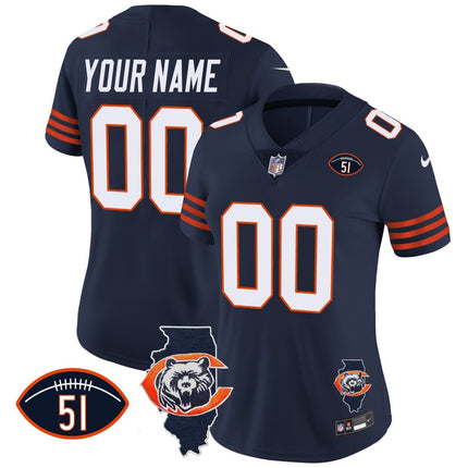Bears Throwback Illinois Patch Vapor Custom Jersey - All Stitched CHIBEA_KDZ - KINDOZY