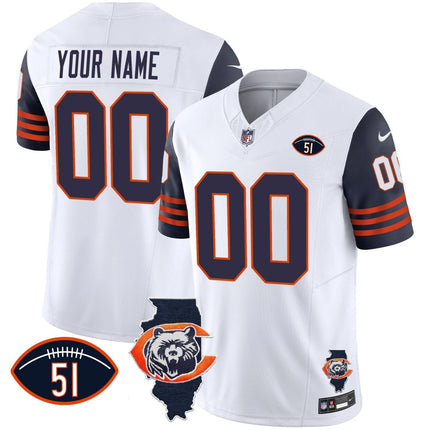 Bears Throwback Illinois Patch Vapor Custom Jersey - All Stitched CHIBEA_KDZ - KINDOZY