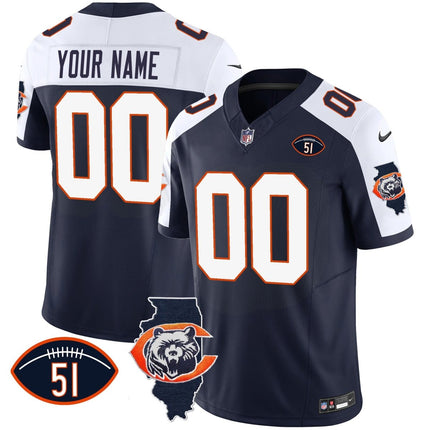 Bears Throwback Illinois Patch Vapor Custom Jersey - All Stitched CHIBEA_KDZ - KINDOZY